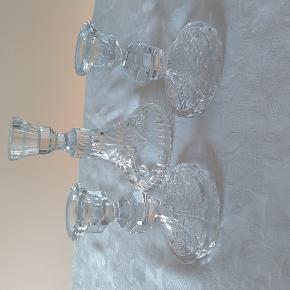 not know Other - Glass Tapered Candle Sticks 5 1/2" & 4"